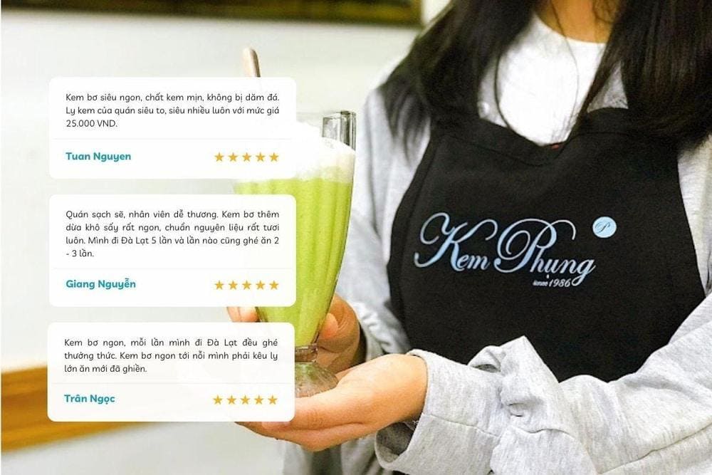 Cảm nhận của thực khách khi thưởng thức kem bơ tại quán Kem Phụng